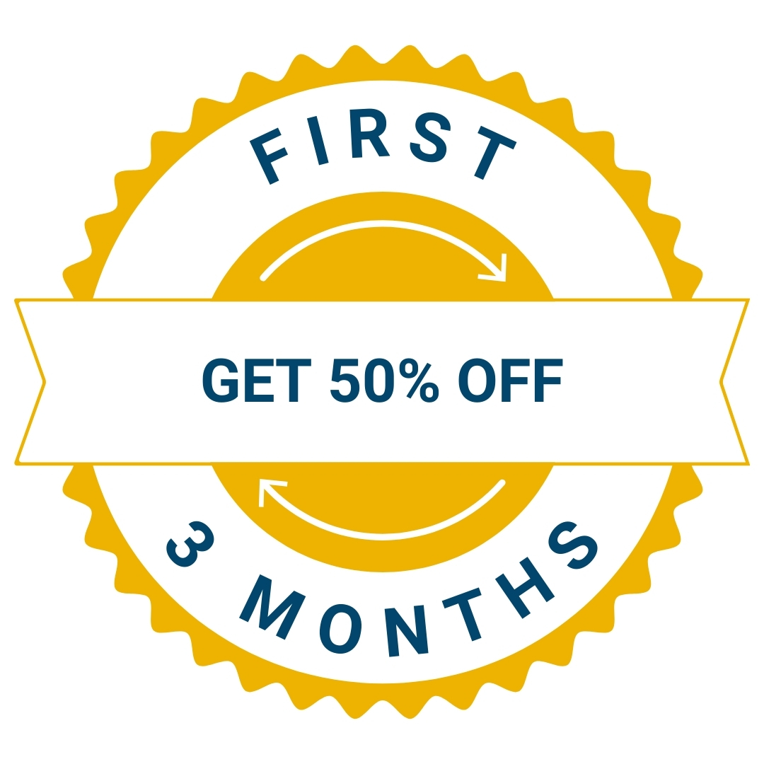 Bookkeeper that guarantees to give 50% off the first 3 months icon